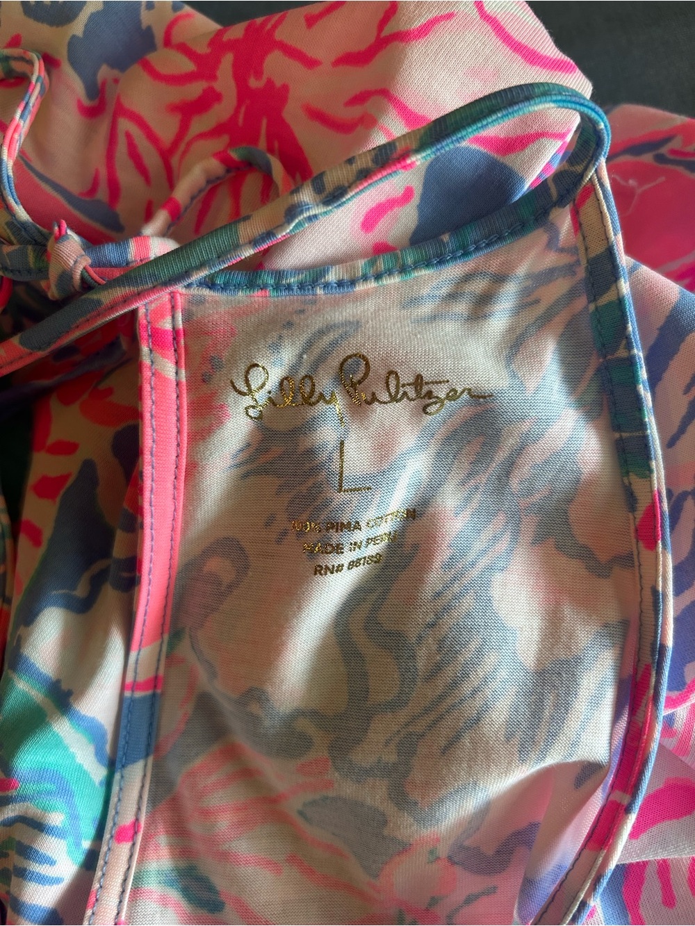 Lilly Pulitzer Pink & Blue Tropical Print Dress - Picture 3 of 3